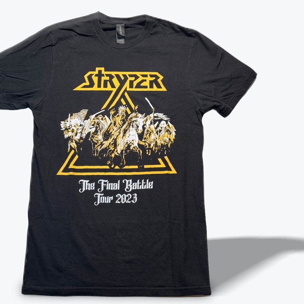 Stryper Band Tee The Final Battle Tour 2023 Double Sided Black T Shirt Men Small